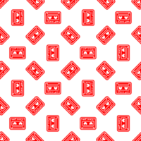 pattern with cassette and hearts png