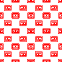 pattern with cassette and hearts png