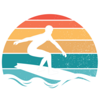 vintage hawaii surfing label design png