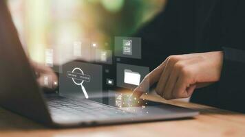 auditor manages the accounting documents ,management and auditing of office documents ,ERP document system management ,business document evaluation process, Management of corporate data storage photo