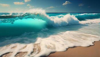 Beautiful tropica wave summer sea image photo