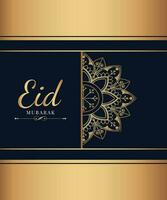 Eid Mubarak card design template. vector