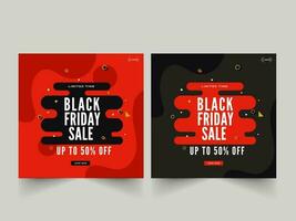 Black Friday Sale Poster Or Template Design In Two Color Option. vector