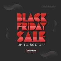 Black Friday Sale Poster Or Template Design. vector