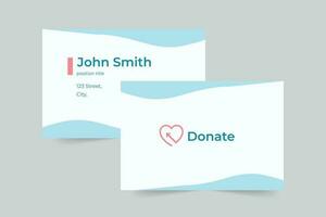 Charity business card template. A clean, modern, and high-quality design business card vector design. Editable and customize template business card