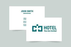 Hotel business card template. A clean, modern, and high-quality design business card vector design. Editable and customize template business card