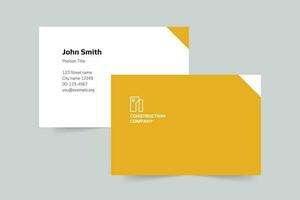 Construction Company business card template. A clean, modern, and high-quality design business card vector design. Editable and customize template business card