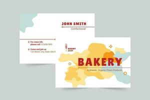 Bakery business card template. A clean, modern, and high-quality design business card vector design. Editable and customize template business card