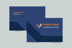 Handy Man business card template. A clean, modern, and high-quality design business card vector design. Editable and customize template business card