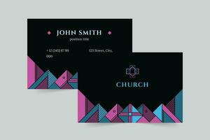 Church business card template. A clean, modern, and high-quality design business card vector design. Editable and customize template business card