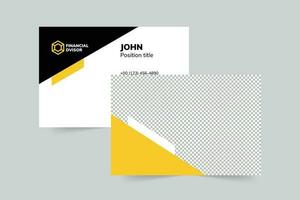 Financial Advisor business card template. A clean, modern, and high-quality design business card vector design. Editable and customize template business card