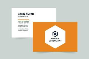 Finance Consultant business card template. A clean, modern, and high-quality design business card vector design. Editable and customize template business card