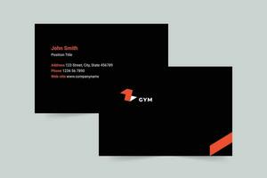 Gym business card template. A clean, modern, and high-quality design business card vector design. Editable and customize template business card