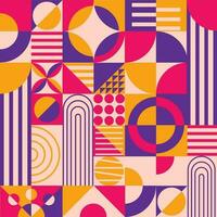 Bauhaus Pattern Of Colorful Sacred Geometric Background vector