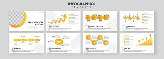 Presentation Infographic Templates Layout In Eight Options. vector