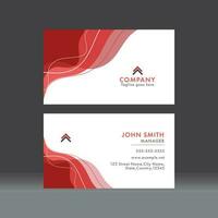 Red And White Color Business Card Templates With Double Sides. vector