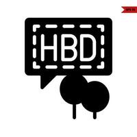 birthday saying in speech bubble communication dialogue with balloon glyph icon vector