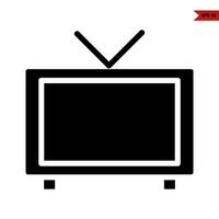 icono de glifo de televisión vector