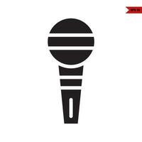 mic canto glifo icono vector