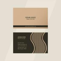 Editable Business Card Template Layout In Brown And Dark Gray Color. vector