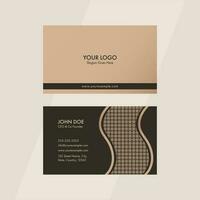 Editable Business Card Template Layout In Brown And Dark Gray Color. vector