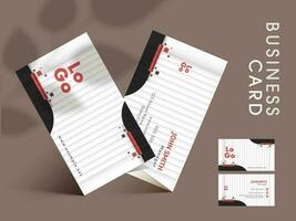 Editable Business Card Templates With Strip Pattern In Front And Back Presentation. vector