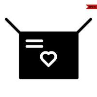 love in box glyph icon vector