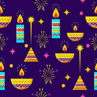 Colorful Diwali Theme Seamless Pattern Background. vector