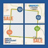 Biggest Sale Poster Or Template Design With Discount Offer And Copy Space In Four Color Options. vector