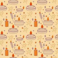 Seamless Diwali Theme Pattern Background. vector