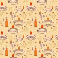 Seamless Diwali Theme Pattern Background. vector