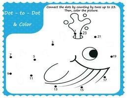 Printable Logic Math Worksheet Challenge your child to count by twos with this fun worksheet, and connect the dots to reveal the hidden picture a whale. vector