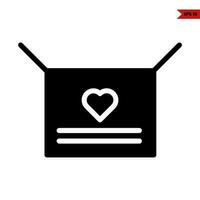 love in box glyph icon vector