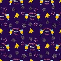 Seamless Pattern Of Happy New Year Theme Background. vector