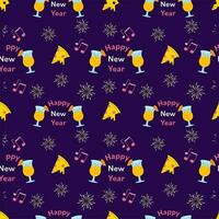 Seamless Pattern Of Happy New Year Theme Background. vector