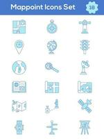 Set Of Mappoint Icon In Blue And White Color. vector