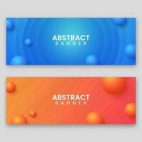 3D Render Balls Decorated On Abstract Background In Blue And Orange Color Options. vector