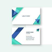 Editable Business Or Visiting Card In White Color With Double-Sides. vector