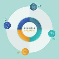 Business Infographic Concept With Pie Chart In Four Options. vector