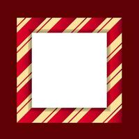 Empty Square Frame On Red And Pastel Orange Stripe Background. vector