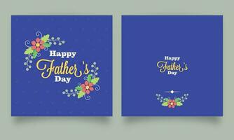 Happy Father's Day Greeting Card Or Posts Decorated With Floral And Copy Space. vector