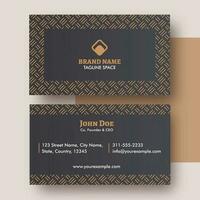 Editable Business Card Or Horizontal Template In Front And Back View. vector