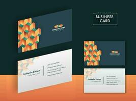 Set Of Editable Abstract Business Or Visiting Card With Double-Sides Present. vector