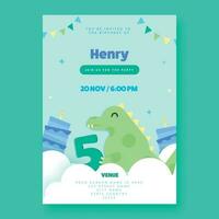 Birthday Invitation Card, Template Design With Venus Details For Advertising. vector