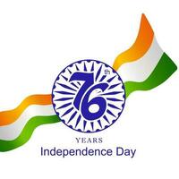 Independence Day of India. Seventy six 76 years Indian Independence Day.Vector design. vector