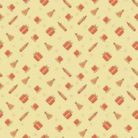 Flat Style Party Element Pattern Background In Yellow And Orange Color. vector