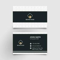 Elegant Business Card Or Horizontal Template In Front And Back Side. vector