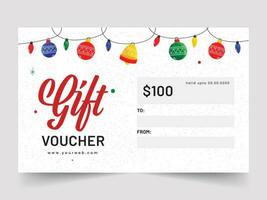 Gift Voucher Template Layout With Copy Space In White Color. vector