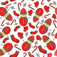 Seamless Christmas Theme Pattern Background In Colorful. vector