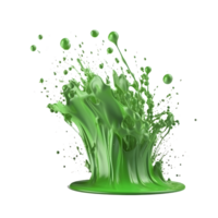 green slime splash on transparent background ,isolated slime explosion , png